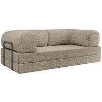 3-SITZER SOFA ORSETTO - Beige Stukture - Beige/Schwarz, Textil/Metall (200/70/100cm) - MKS