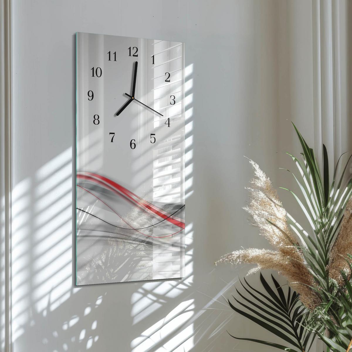 WANDUHR aus Glas 30x60 cm - Kurve - Multicolor, Glas (30/60/0.4cm) - TULUP
