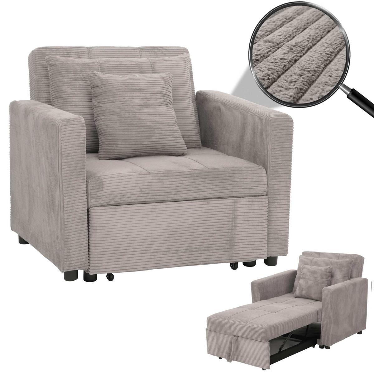SCHLAFSESSEL Hellgrau - Hellgrau, Textil (100/86/88cm) - MCW