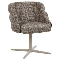 ESSZIMMERSTUHL drehbar Stoff Taupe Youngstown - Taupe, Textil/Metall (59/78/63cm) - Beliani