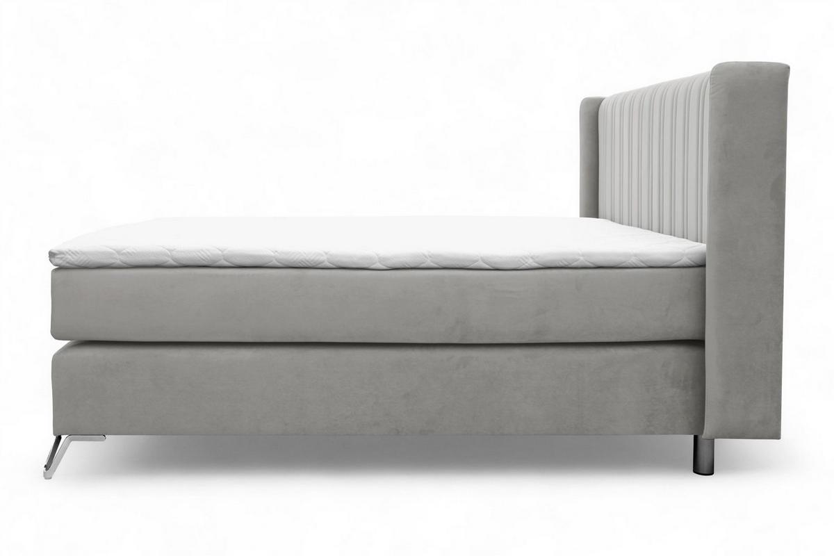 BOXSPRINGBETT Agnus - Hellgrau, Holzwerkstoff/Textil (180/200cm) - Fun Möbel