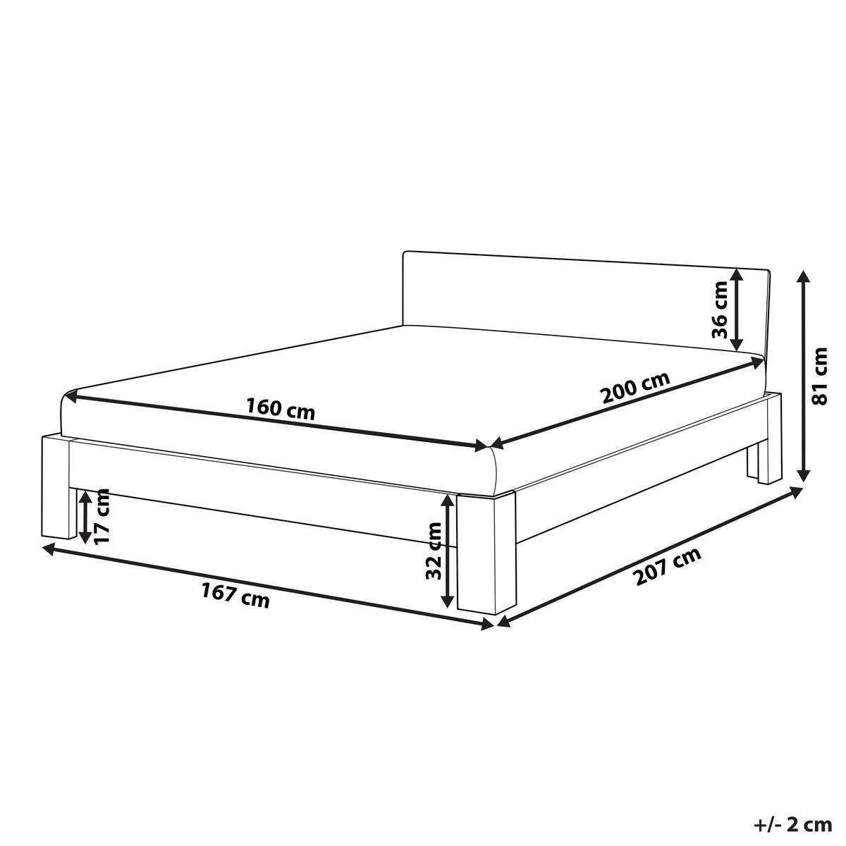 BETT mit Lattenrost 160x200 cm Heller Holzfarbton Royan - Hellbraun, Holz (160/200cm) - Beliani