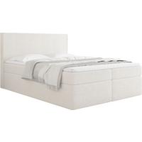 BOXBETT Terra mit Bettkasten, Boucle Creme, Weiß 120/200 cm – 7-Zonen Taschenfederkern-Matratze & Komfortschaum-Topper - Beige/Weiß, Kunststoff/Textil (120/200cm) - WFL GROUP