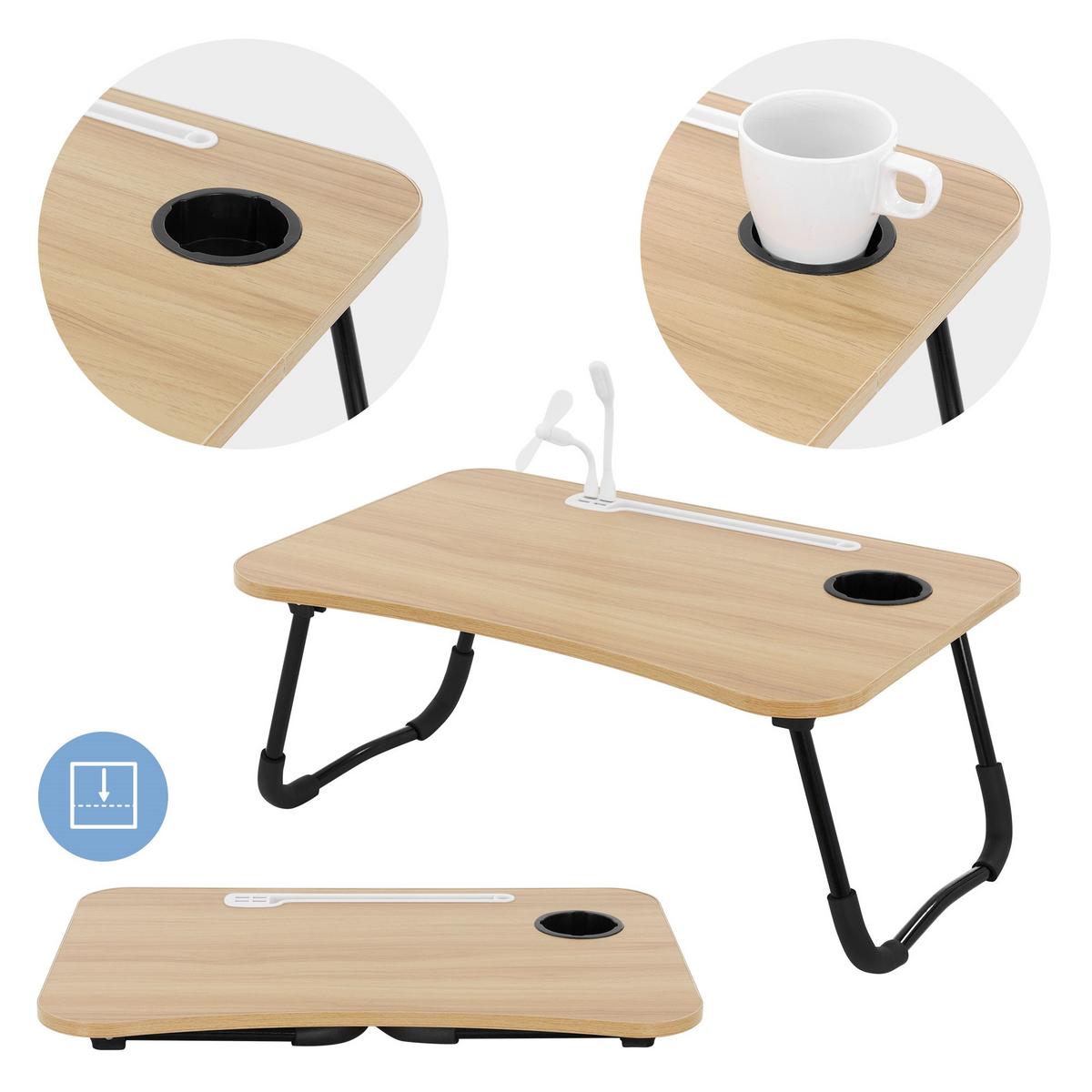 LAPTOPTISCH Natur 60x40 cm klappbar - Braun, Holzwerkstoff (60/40/25cm) - ML-DESIGN
