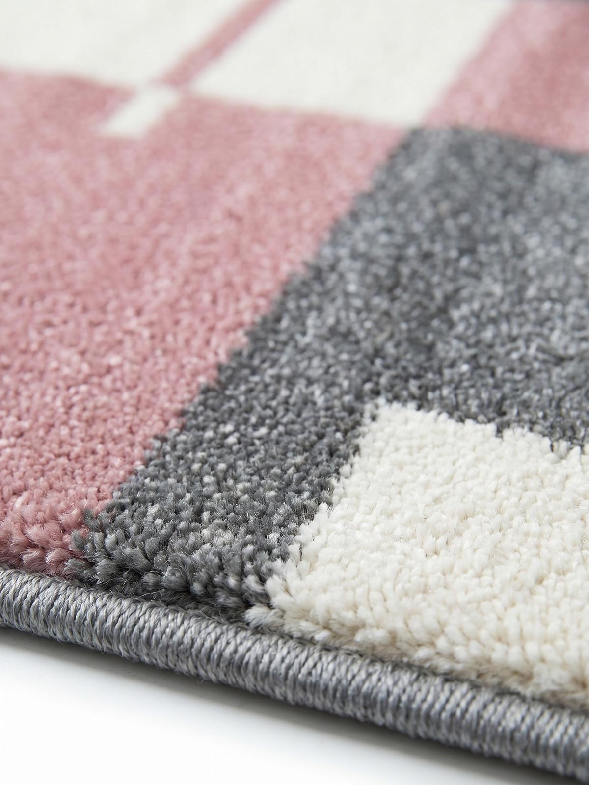 KURZFLORTEPPICH LATEMAR, kariert, Rosa, 80 x 300 cm - Rosa, Textil (300/80cm) - KADIMA DESIGN