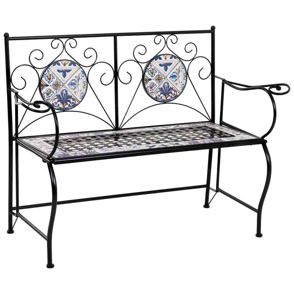 BANK, schwarz, 110x50x88cm - Schwarz, Metall (110/88/50cm) - Wanderlust