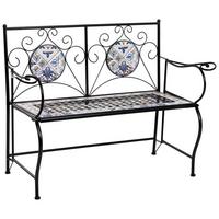 BANK, schwarz, 110x50x88cm - Schwarz, Metall (110/88/50cm) - Wanderlust