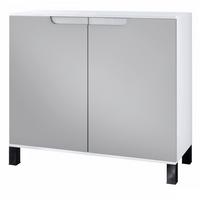 KOMMODE Sylt Hellgrau Seidenmatt - Greige, Holzwerkstoff (92.5/84.5/35cm) - Vladon