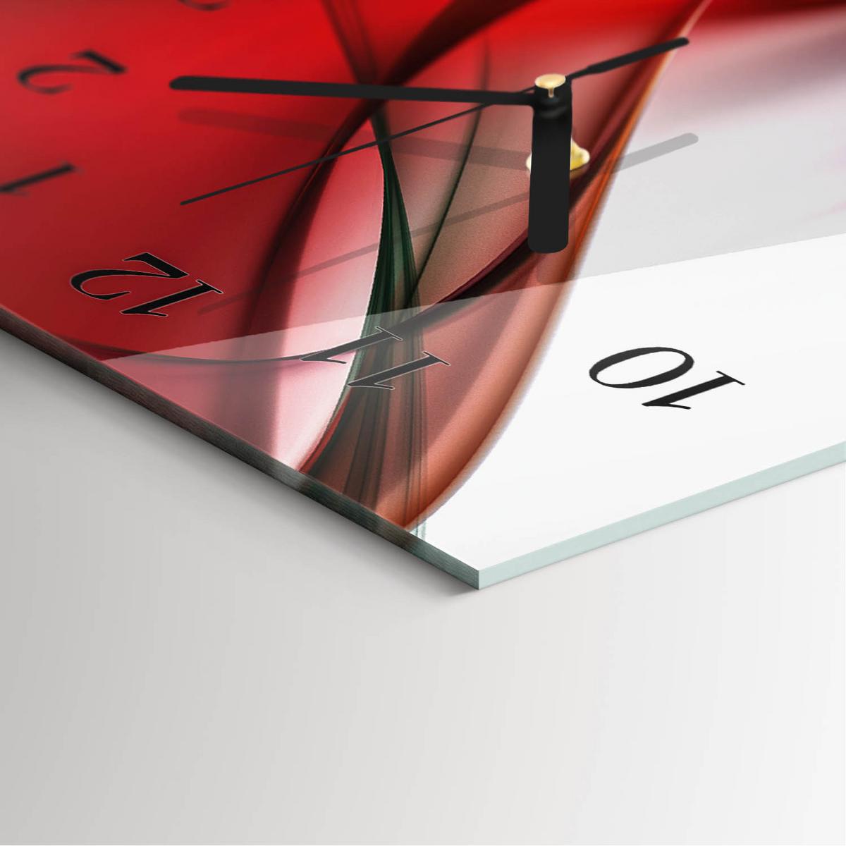 WANDUHR aus Glas 30x60 cm - Abstraktion - Rot, Glas (30/60/0.4cm) - TULUP