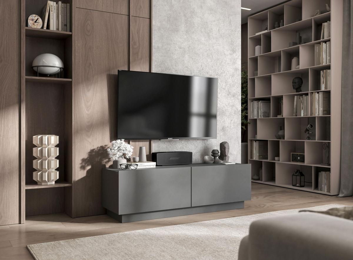 TV-SCHRANK Enjoy Grau matt Loft 120 cm - Grau, Holzwerkstoff (120/37/35cm) - Meble Lindner