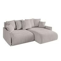 ECKSOFA Ottomane rechts ONESK-L-v1 216x177x72 Hellbraun Velours - Hellbraun, Holzwerkstoff/Kunststoff (177/216cm) - ALTDECOR