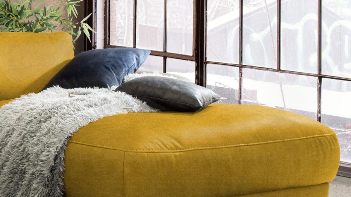 ECKSOFA MOTORISCHER RELAXFUNKTION LOLA Gold Webstoff Relaxfunktion - Goldfarben/Schwarz, Textil (233/178cm) - KAWOLA