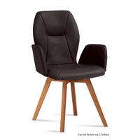 ARMLEHNSTUHL (2er-Set) Donka 58x92x60 Eiche geölt/Espresso - Eichefarben/Dunkelbraun, Kunststoff (60/92/58cm) - 58aufmkessel