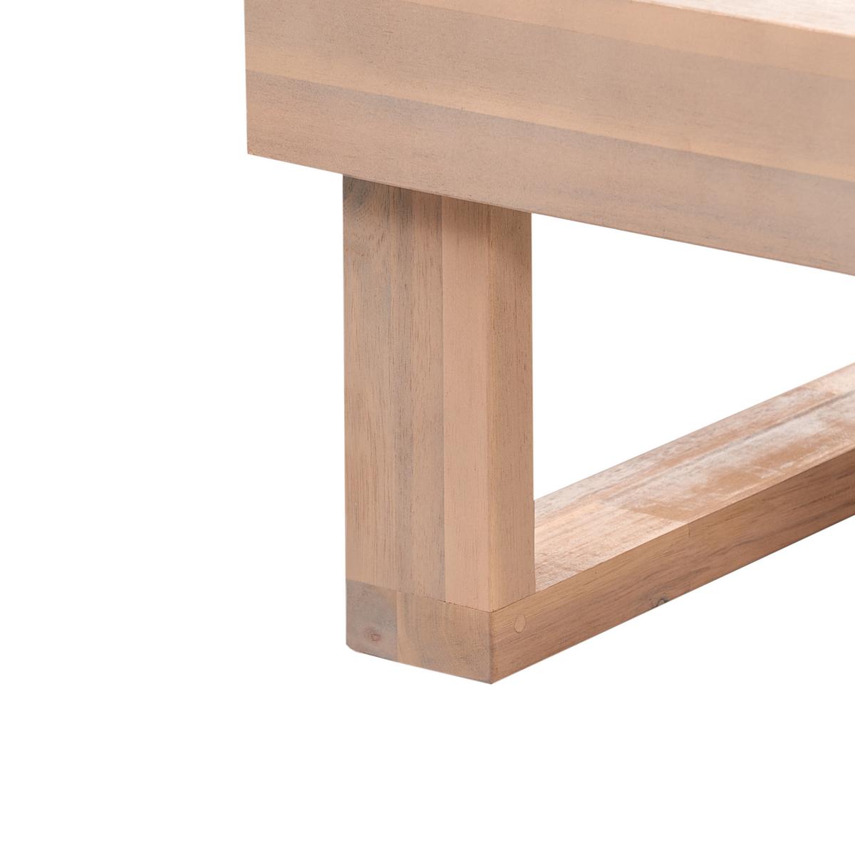 OUTDOOR-COUCHTISCH 60/110 cm zertifiziertes Akazienholz Hellbraun Marettimo - Hellbraun/Braun, Holz (60/110/25cm) - Beliani