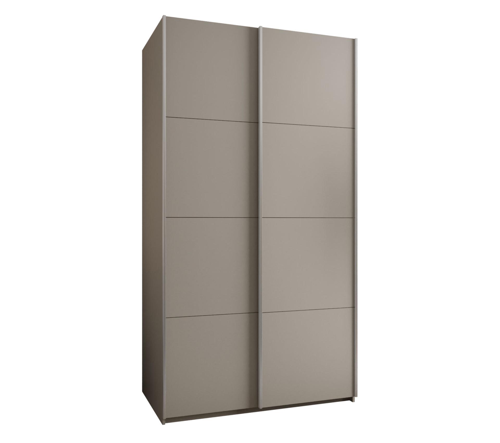 SCHWEBETÜRENSCHRANK 245,5/130/64 2-türig - Kaschmir/Silberfarben, Holz/Metall (130/245/64cm) - Abiks Möbel