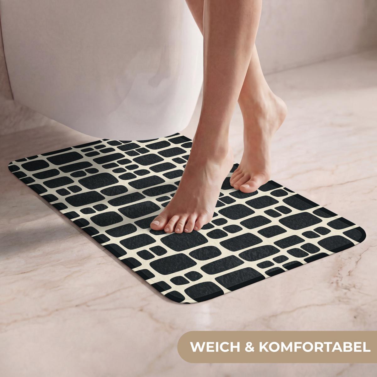 WC-VORLEGER Modern - Bio - Schwarz WC Teppich 40x60 cm - Anthrazit, Textil (40/1cm) - OnlyWow