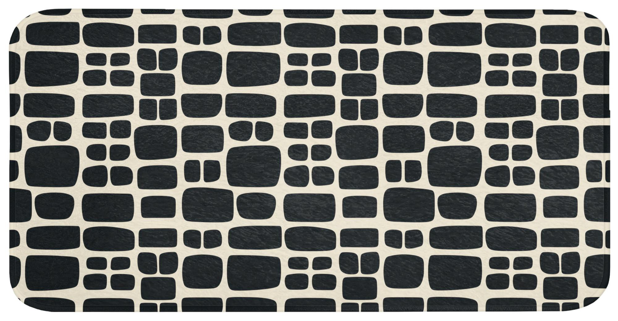 BADEMATTE Modern - Bio - Schwarz Badezimmerteppich 120x60 cm - Anthrazit, Textil (120/60cm) - OnlyWow