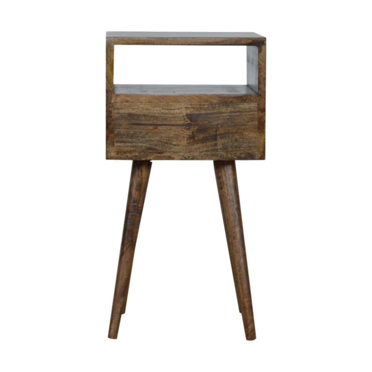 NACHTTISCH 1 Schublade, 1 offenes Regal, Graubraun - Braun, Holz (30/57/30cm) - Artisan Furniture