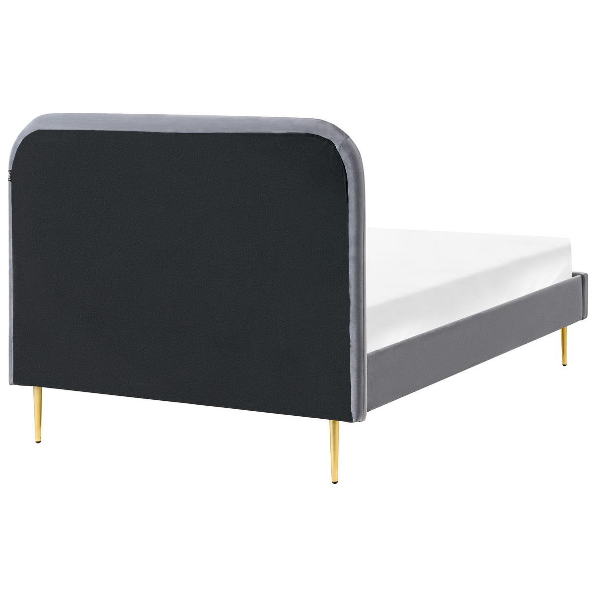 BETT mit Lattenrost 120/200 cm Samtstoff Grau Flayat - Grau, Textil (120/200cm) - Beliani