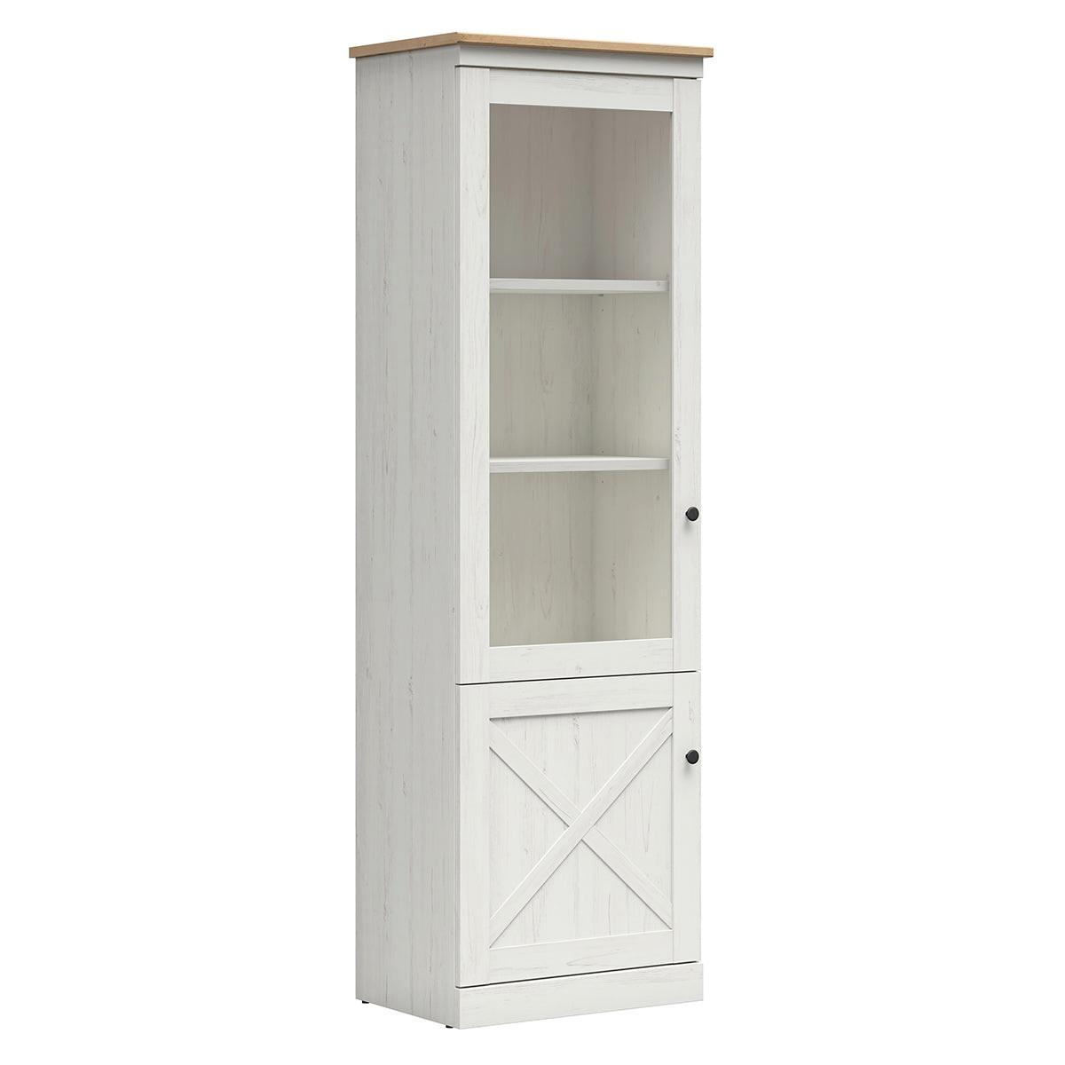 VITRINE Victoria Weiß und Holz - Weiß, Holzwerkstoff (63/201/43cm) - Petits-meubles