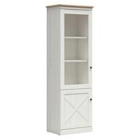 VITRINE Victoria Weiß und Holz - Weiß, Holzwerkstoff (63/201/43cm) - Petits-meubles