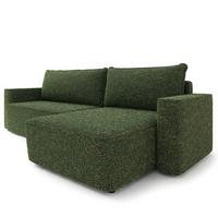 ECKSOFA BELARO BL Grün Chenille mit Schlaffunktion - Grün, Holz/Textil (280/162cm) - MASSENO