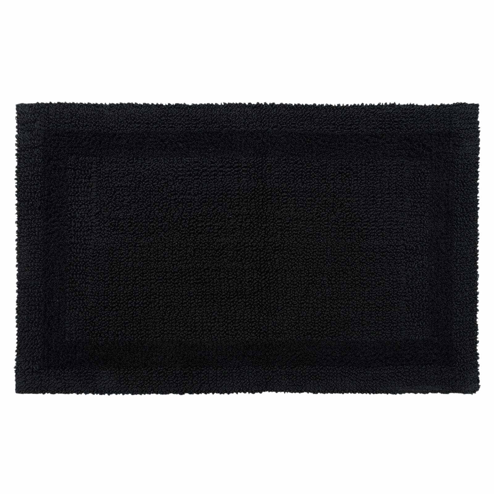 BADEMATTE 70/120 cm, 100% Baumwolle, wendbar - Schwarz, Textil (70/120cm) - Homescapes