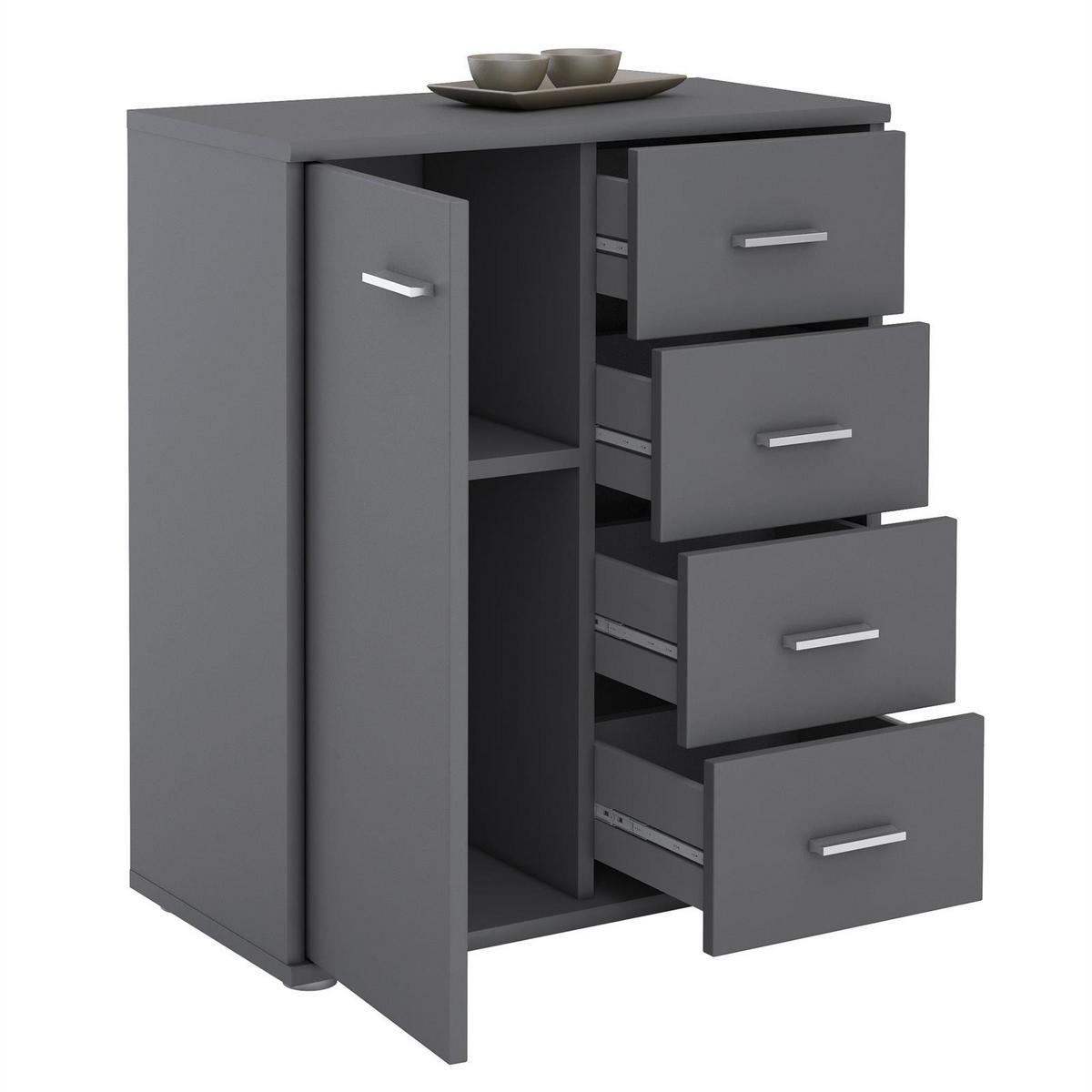 KOMMODE TIRANO grau - Grau, Holzwerkstoff (60/70/30cm) - CARO-Möbel