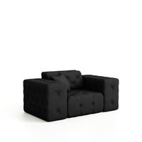 SESSEL Chantal - Schwarz, Holzwerkstoff/Textil (121/78/96cm) - Fun Möbel