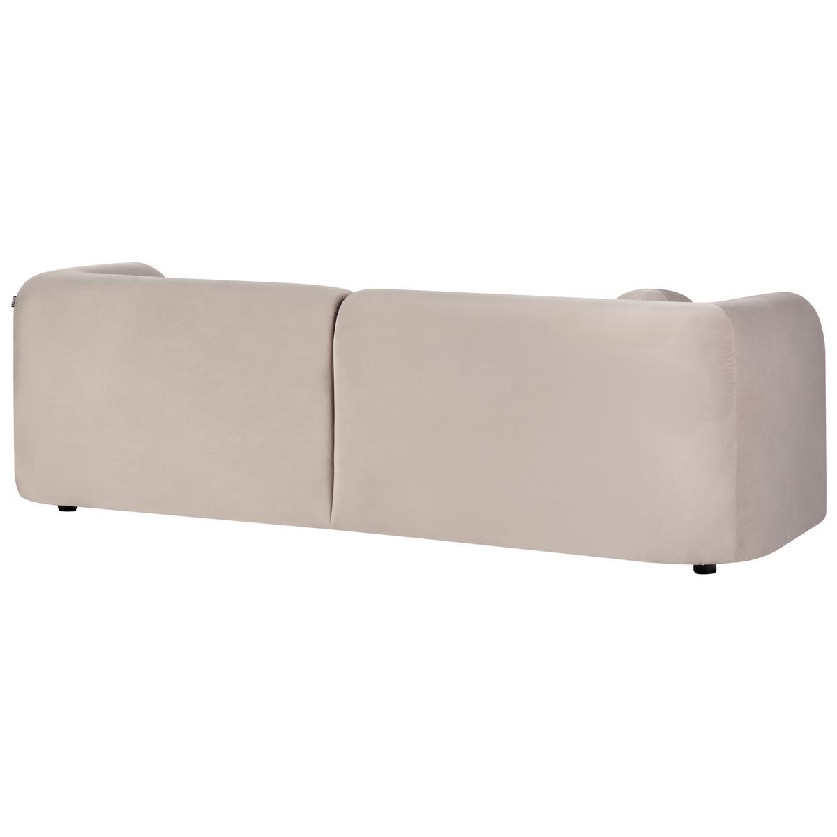 3-SITZER-SOFA Samtstoff taupe Leiren - Taupe, Textil (224/73/83cm) - Beliani