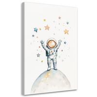 LEINWANDBILD Lein Boho-Sternastronaut 80x120cm - Multicolor, Textil (80/120cm) - Feeby