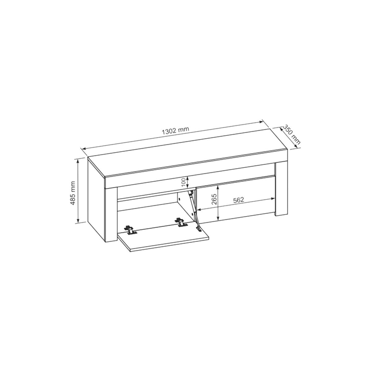 LOWBOARD ECLISSE 130,2/48,5/35 cm, Schwarz - Schwarz, Holzwerkstoff (130.2/48.5/35cm) - MASSENO
