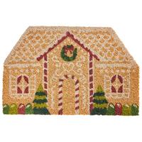 FUSSMATTE Naturfarben 45/75 cm Weihnachtsmotiv Kokosfasern Selatna - Naturfarben, Textil (45/75cm) - Beliani