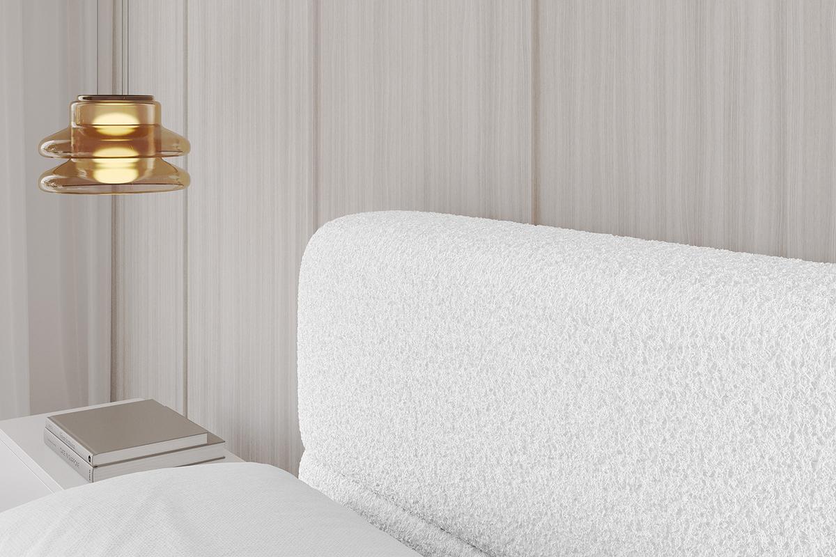 POLSTERBETT mit Bettkasten und Lattenrost, Boxbett ohne Matratze - ELVA-v1 180x200 Weiß - Weiß, Holzwerkstoff/Textil (180/200cm) - ALTDECOR