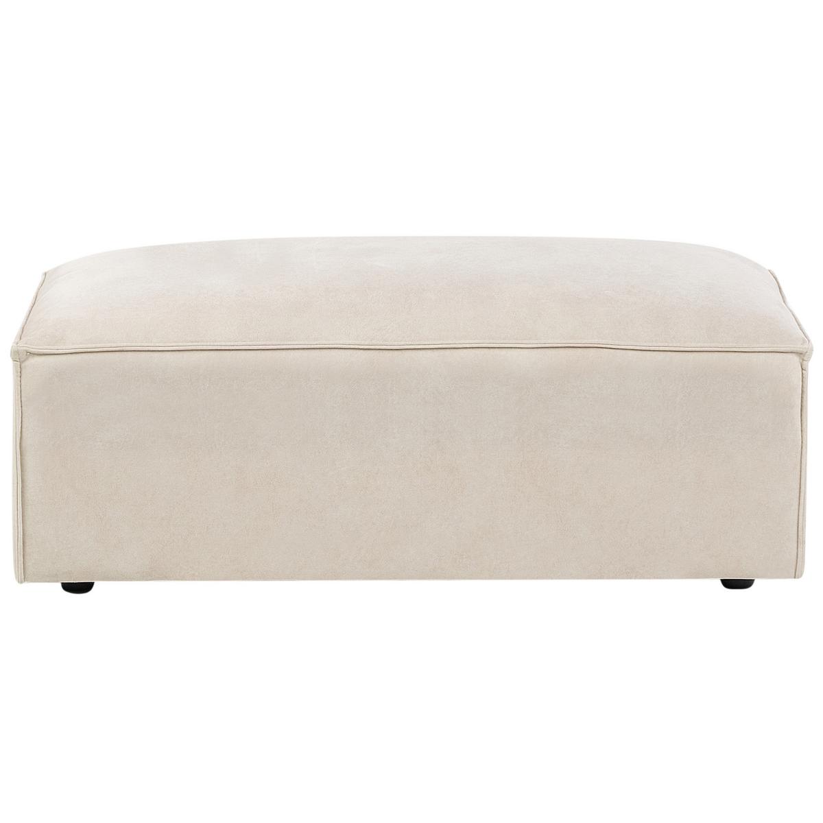 OTTOMANE Samtstoff Hellbeige Hellnar - Beige, Textil (52/39/102cm) - Beliani