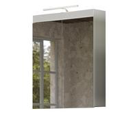 SPIEGELSCHRANK weiß Hochglanz 60 x 77 cm, Badschrank inklusive Beleuchtung - Weiß, Glas/Holzwerkstoff (60/77/17cm) - Top.Furn