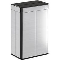 SENSOR Mülleimer 55L Abfalleimer mit Soft-Close-Schmetterlingsdeckel Edelstahl - Silberfarben, Metall (26.5/59/41cm) - HOMCOM
