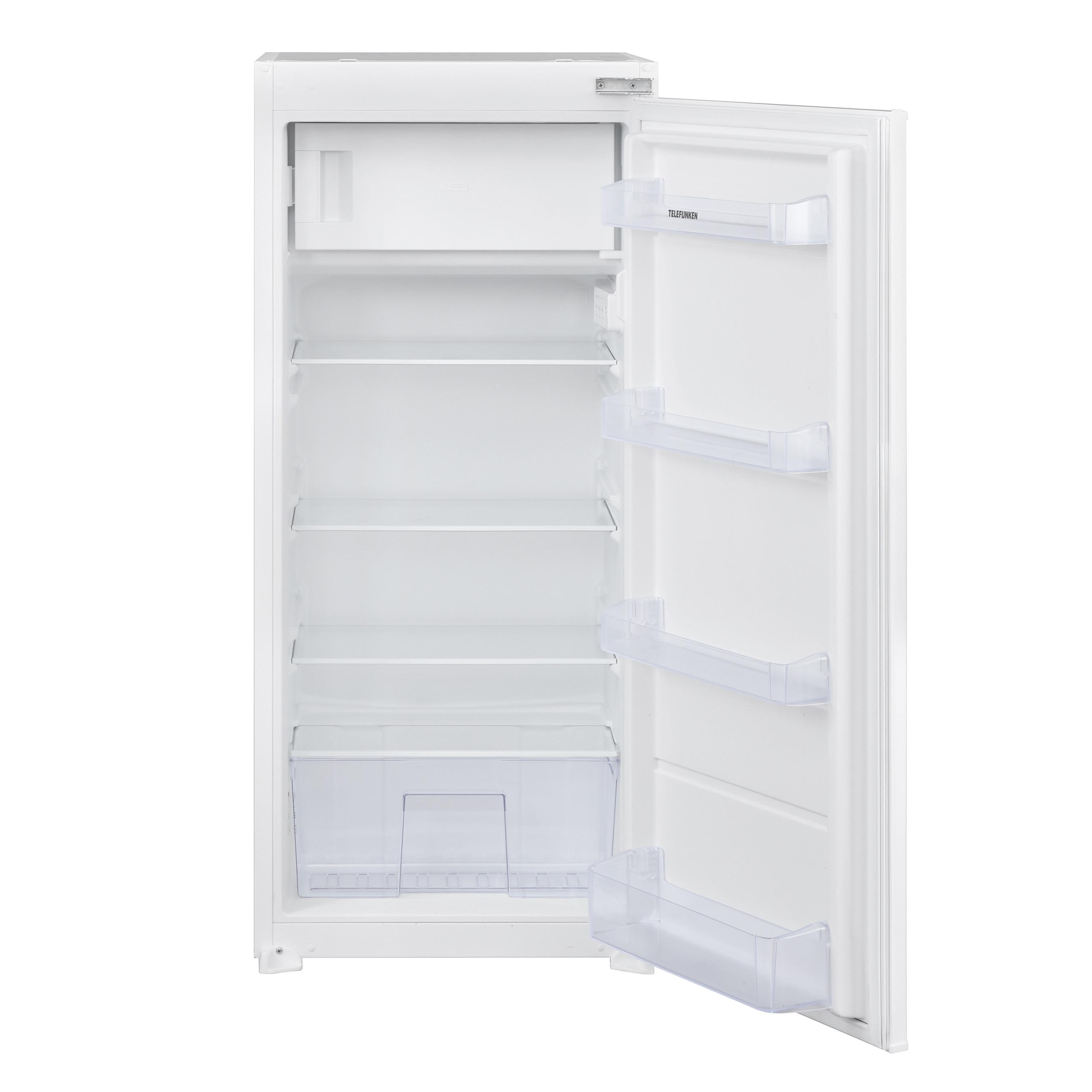 KÜHLSCHRANK Einbau, mit Gefrierfach, 122cm Nische, Schlepptür-Technik, 187 Liter Nutzinhalt - Weiß, Glas/Kunststoff (54/122.5/54.5cm) - Telefunken