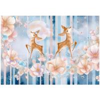 FOTOTAPETE Mädchen Kinderzimmer Blumen Tiere 350x250 - Multicolor, Papier (350/250cm) - Wallarena