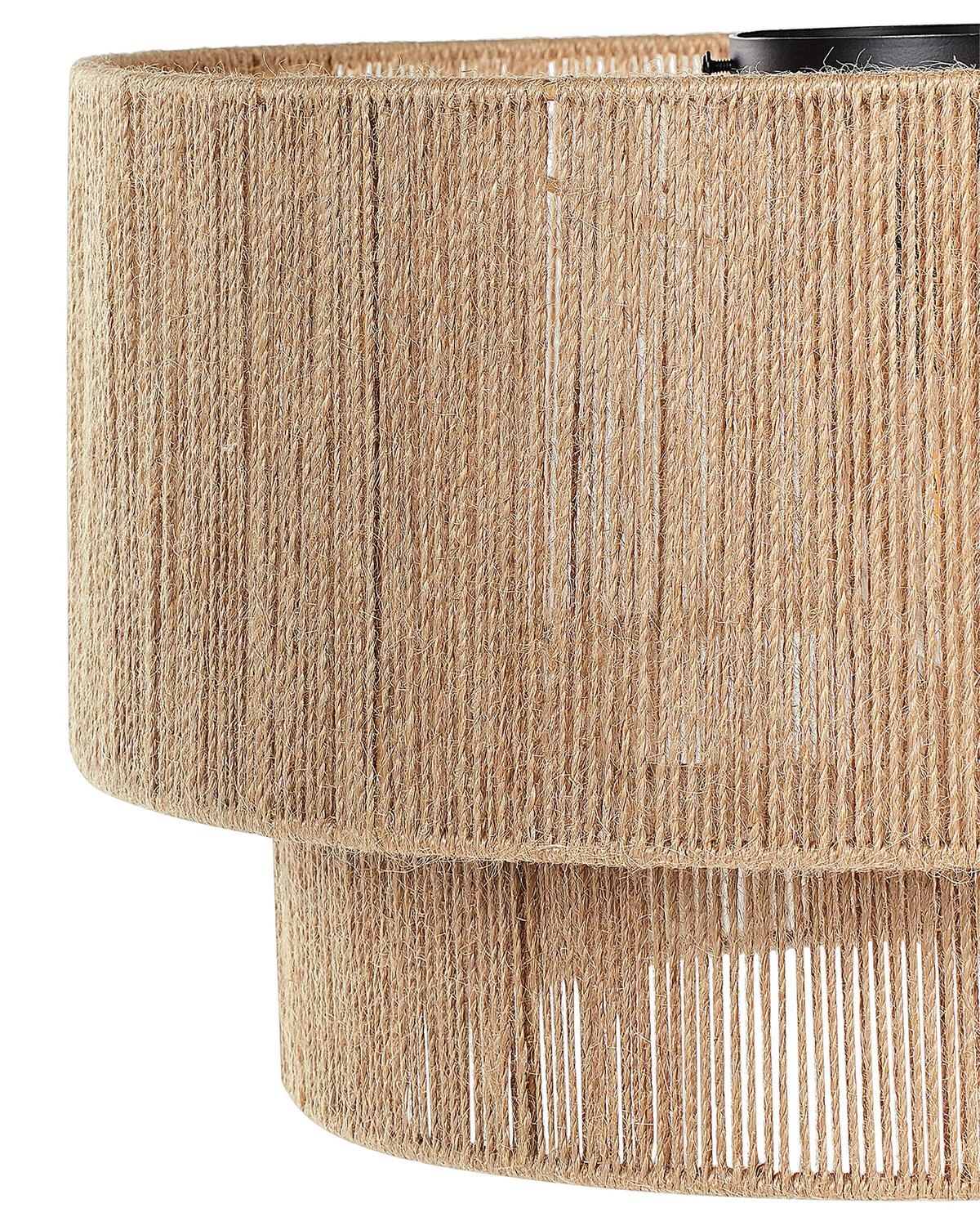 DECKENLEUCHTE Naturfarben Jute Doring - Schwarz/Naturfarben, Textil (45/45/26cm) - Beliani