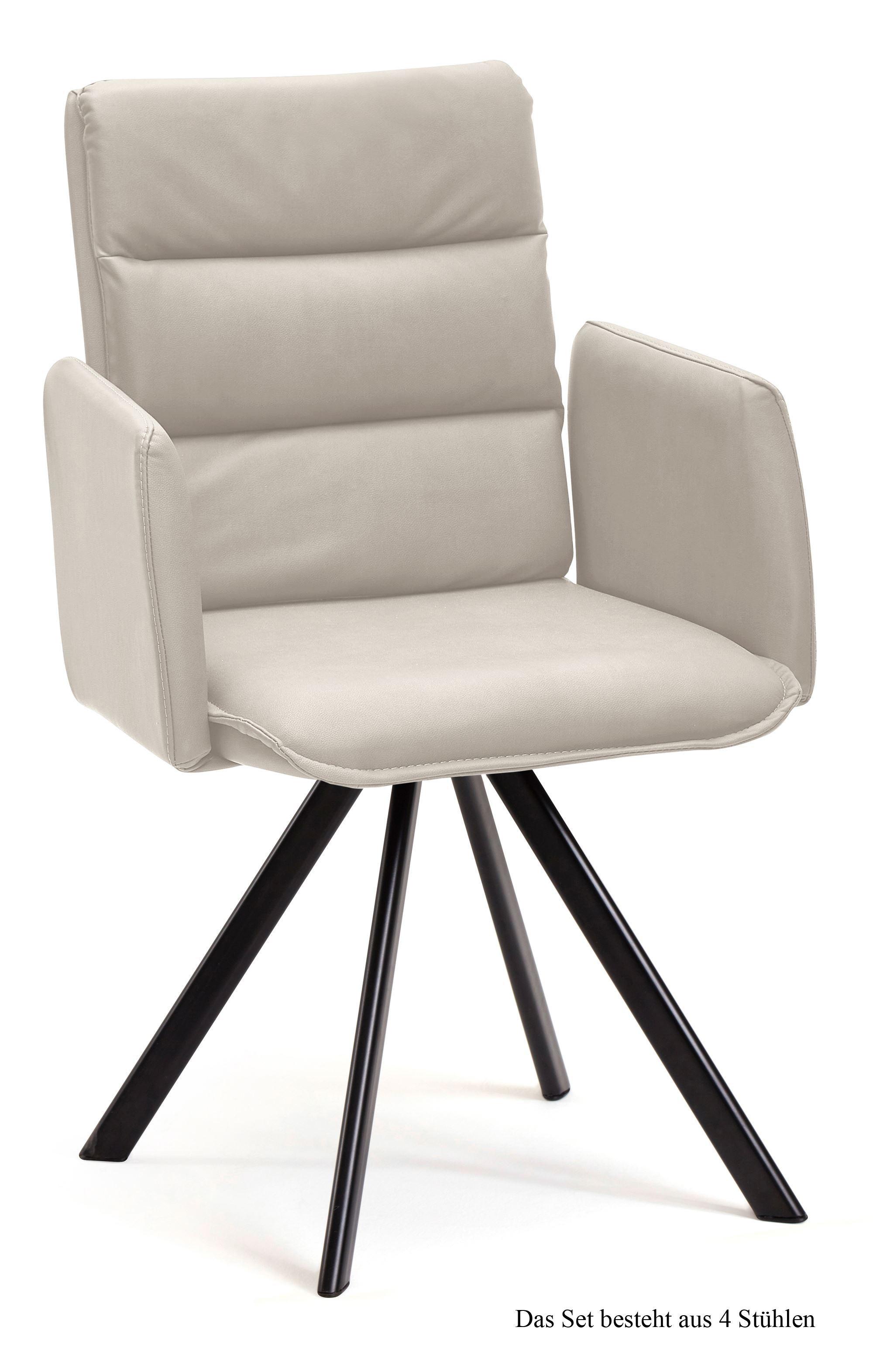 ARMLEHNSTUHL (4er-Set) Debby 52x92x60 Schwarz/Natur - Schwarz/Naturfarben, Kunststoff (60/92/52cm) - 58aufmkessel