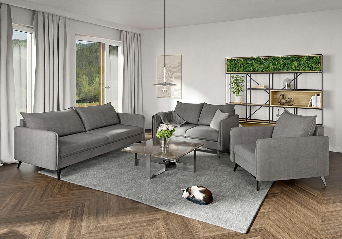 SESSEL Pulse Grau Luxusmicrofaser - Schwarz/Grau, Holz/Textil (74/86/31cm) - S-Style Möbel