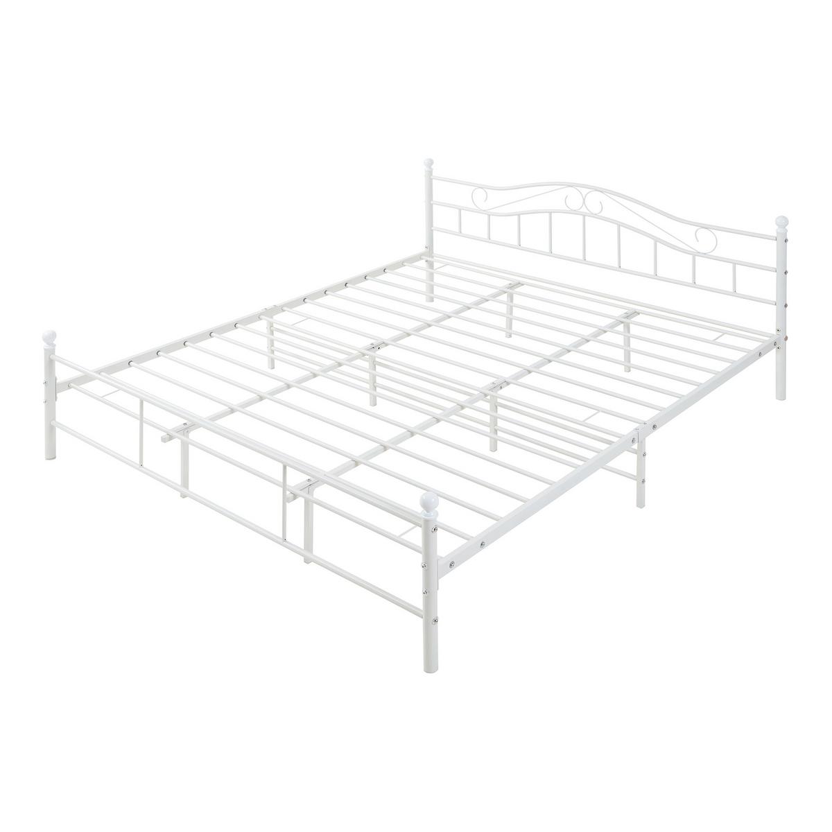 METALLBETT Florenz - Weiß, Metall (180/200cm) - [en.casa]
