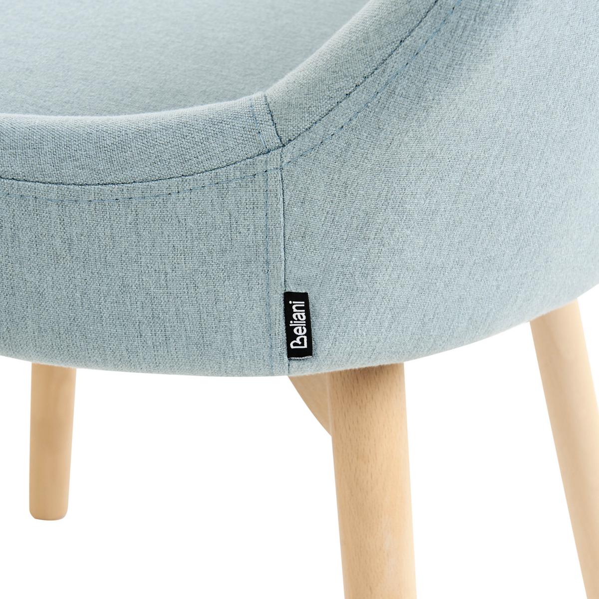 ESSZIMMERSTUHL 2er-Set Hellblau Melfort - Blau/Braun, Textil (49/82/58cm) - Beliani