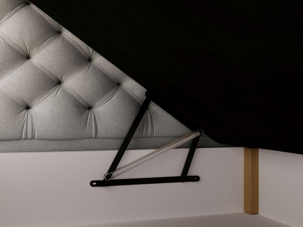 BOXBETT Bergamo 140x200 Hellgrau - Hellgrau/Schwarz, Holz/Textil (140/200cm) - Graingold