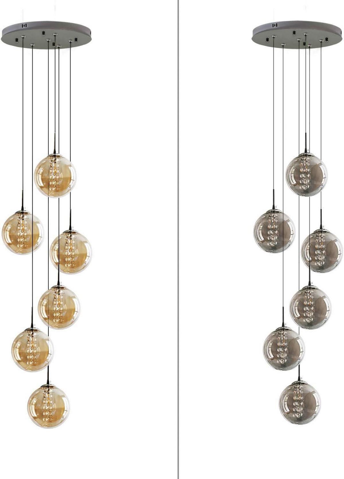 PENDELLEUCHTE Energie 6-flammig 31/31/150 cm - Bernsteinfarben, Glas (31/31/150cm) - Nettlife