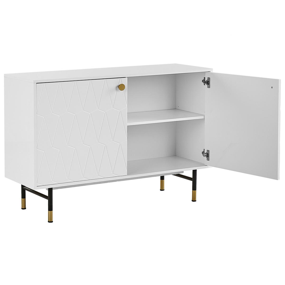 SCHRANK Weiß Adante - Weiß, Holzwerkstoff (120/82/40cm) - Beliani