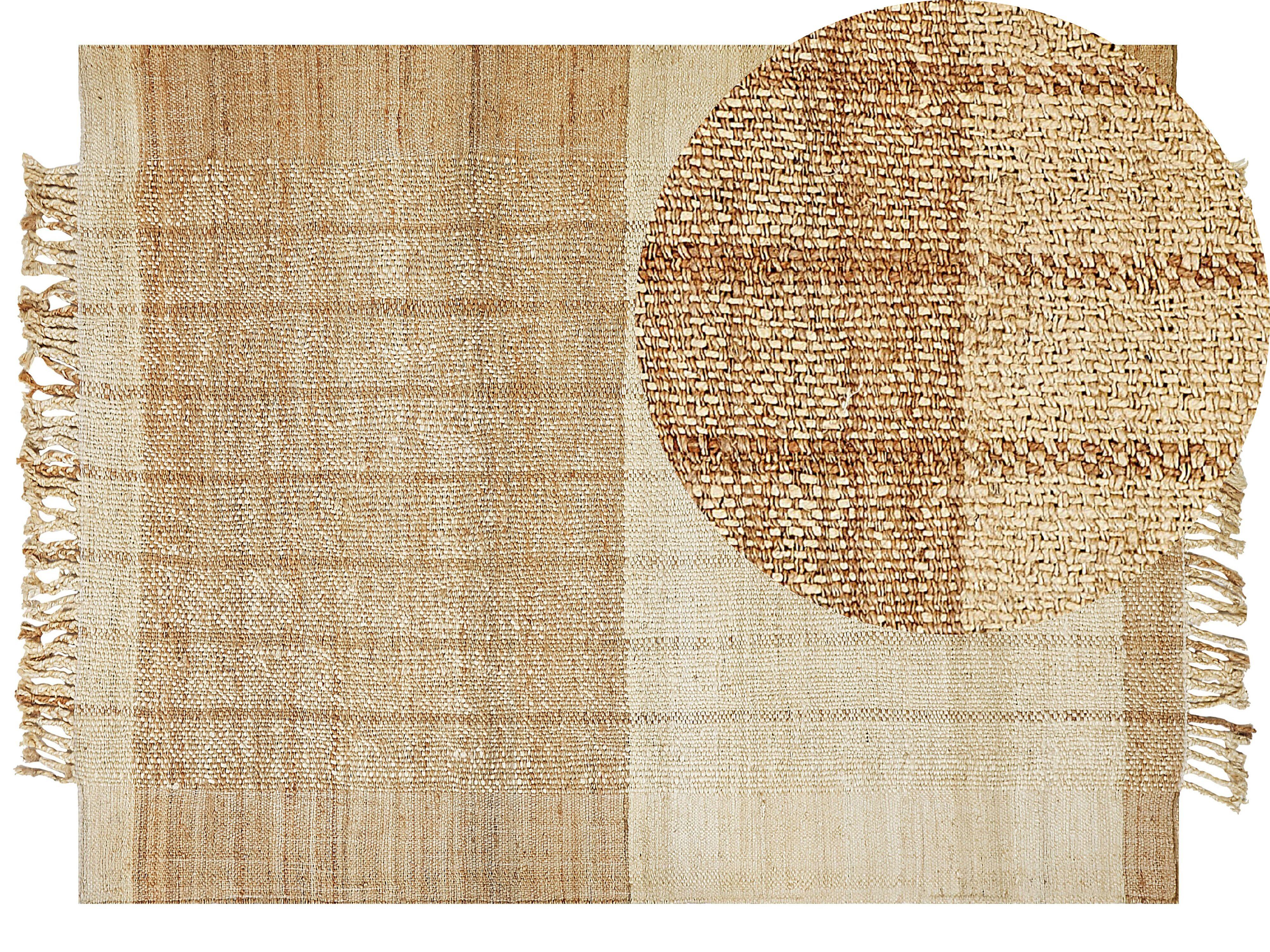 TEPPICH geflochten Karkin 230/160 cm - Beige, Naturmaterialien (160/230cm) - Beliani