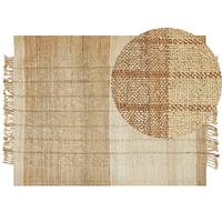 TEPPICH geflochten Karkin 230/160 cm - Beige, Naturmaterialien (160/230cm) - Beliani