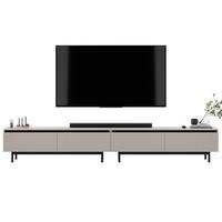 TV-LOWBOARD 2er-Set Selene Kaschmir matt 280 cm mit Metallrahmen - Kaschmir/Schwarz, Holzwerkstoff/Metall (280/44/35cm) - Meble Lindner